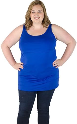 Latched Mama Women's Plus Size Nursing Tank Top 2X Blue