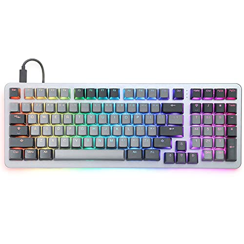 DROP Shift Mechanical Keyboard — Full-Size 1800 Layout (99 Key), Kailh Hotswap Switches, Programmable, Backlit RGB, USB-C, Doubleshot PBT Keycaps, Aluminum, Tactile (Gray, Cherry MX Brown RGB)