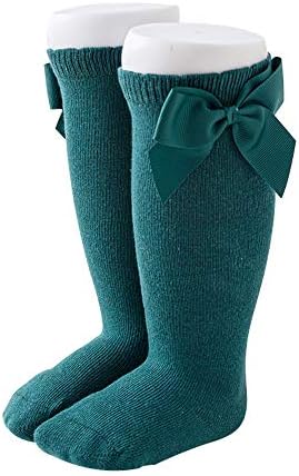 Hellogo キッズ ハイソックス 靴下 女の子 ソックス 通園 カラーフル 0歳 7歳までの子供に適合 リボン付き 通学 未使用品