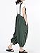Mordenmiss Women's Baggy Bib Overalls Denim Cotton Harem Wide Leg Jumpsuits Style 6 Green