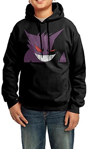 Gengar Wicked Grin Youth Pullover Hood Fleece Crew Sweatshirt SweatshirtLarge