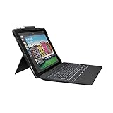 Logitech Slim Combo Keyboard Folio Case for iPad Pro 10.5-Inch - Black (Renewed)