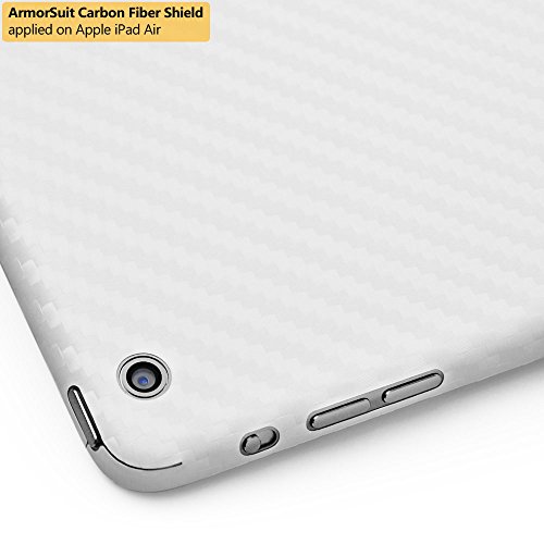 ArmorSuit MilitaryShield - Apple iPad Air Screen Protector + White Carbon Fiber Full Body Skin Protectorw/ Lifetime Replacements