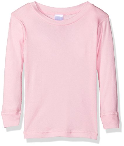 Clementine Kids Toddler Long-Sleeve Soft Baby Rib Pajama Top, Pink, 4T