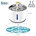 Lmlly Pet Fountain Stainless Steel, 2.4L Automatic Cat Water Fountain Dog Water Dispenser with LED Indicator & 1 Silicone Mat for Cats Dogs, Auto Power-Off, Multiple Pets (with Flower)