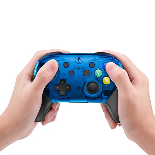 MASCARRY Replacement Shell Case for Switch Pro Controller, Super Switch DIY Transparent Faceplate and Backplate Case with Replacement Buttons for Switch Pro Controller (Ice Blue) - Thumbnail 7