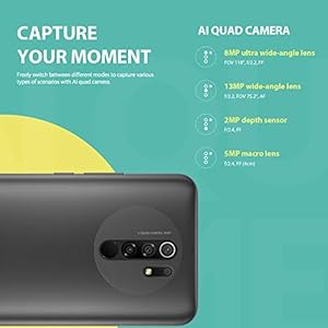 Xiaomi Redmi 9 Teléfono 4Gb Ram+64Gb Rom, 6, 53" Fhd+Dot Drop Display, Me Tek Helio G80 Octa-Core Processore, 8Mp Anteriore & 13Mp+8Mp+5Mp+2Mp Ai Quad Telecamera Posteriore Globale Version (Grigio) - immagine 3