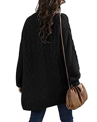 Ferrtye Womens Oversized Chunky Open Front Cardigan