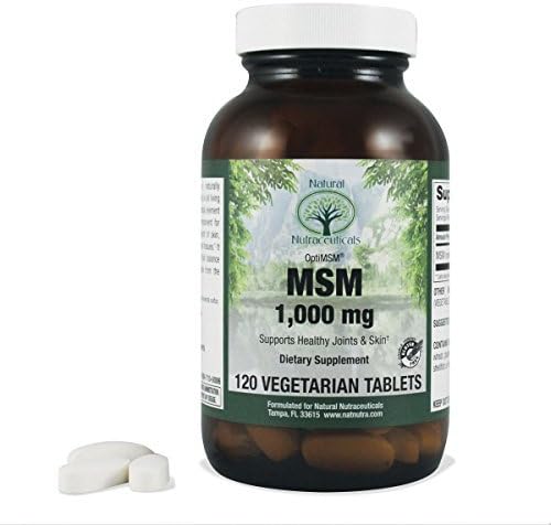 Natural Nutra OptiMSM Supplement - Methylsulfonylmethane (MSM) Sulfur - 1000 mg - 120 Vegan Tablets by Natural Nutraceuticals