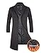 APTRO Men's Luxury Full Length Wool Trench Coat Long Wool Overcoat Winter Windbreaker 1817 Grey M