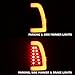 Xtune 1997-2003 F150, 1999-2007 F250/F350 Black Fiber-Optic-Light-Bar LED Tail Lights 2000 2001 2002 2003 Pair L+R