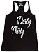 Shop4Ever Dirty Thirty Women's Racerback Tank Top Sayings Tank Tops Medium Black 0