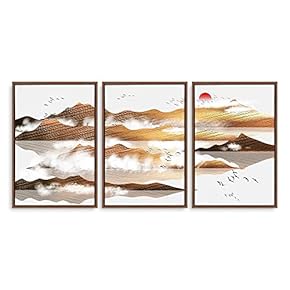 Framed Abstract Landscape Home Artwork for Living Room...