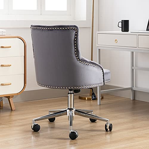 Irene House Modern MidBack Tufted Velvet Fabric Computer Desk Chair