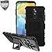 LG Stylo 5 Case with Tempered Glass Screen Protector,LG Stylo 5V Case,LG Stylo 5 Plus Cell Phone Case,Kickstand Dual Layer Heavy Duty Non Slip Shockproof Bumper Rugged Protective Cover Skin,Black