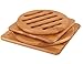 Bamboo Trivet, NC Home Kitchen Bamboo Hot Pads Trivet, Heat Resistant Pads Teapot Trivet, Square and Round (Multi-Size, Pack of 4)