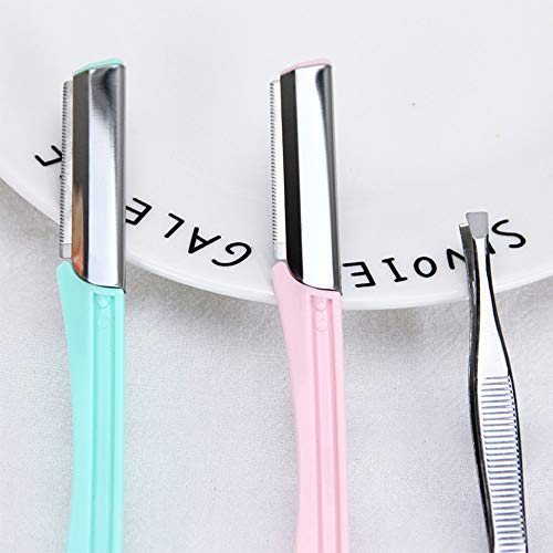 Premium Multipurpose Exfoliating Dermaplaning Tool, Eyebrow Razor and Tweezer/Facial Razors 4