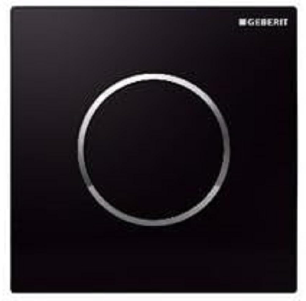 Geberit 116015KM1 Urinal Actuator Plate Type 10 (Front and Top Actuation, Adjustable Flush Quantity 13 x 13 x 1.3 cm) Black/Chrome-Plated