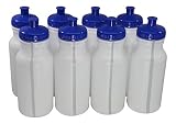 Pinnacle Mercantile Sports Squeeze Plastic Water Bottles Push/Pull Cap 20 Ounce Bpa-Free Set 8