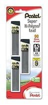 Pentel Super Hi-Polymer Lead Refills, 0.5 mm, 90 Pieces (C25BPHB3-K6)