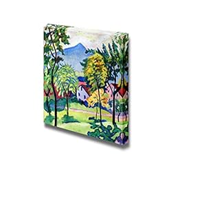 Tegernsee Landscape by August Macke - Canvas Print Wall Art Famous Painting Reproduction - 12" x 12"