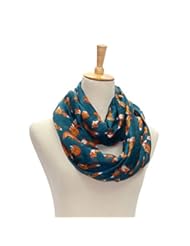 Apparel: Wivily Soft Cotton Voile Fox Print Spring Scarves Scarf Shawl For Lady - Blue