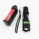 Ge Lin Camping Flashlight - The Original 300 Lumen Ultra Bright, LED Mini 3 Mode Flashlight,18650 Battery and Charger (black)