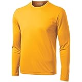 DRI-Equip Long Sleeve Moisture Wicking Athletic Shirt-X-Large-Gold