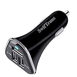 Car Charger, Swiftrans(TM) 3 Port Rapid Cigarette USB Car Charger With 5V, 5.2A, 30W for iPhone, iPad, iPod, Samsung, HTC, MP3 Players, Smartphones Tablets and more