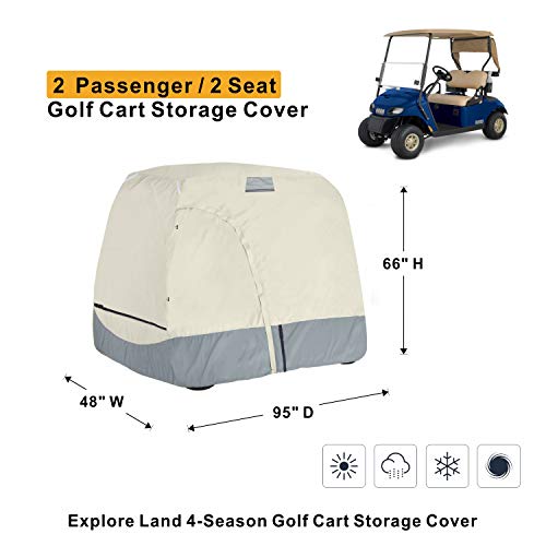 Explore Land 2 Passengers Waterproof Golf Cart Cover with Side Door