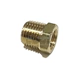EDGE INDUSTRIAL Brass REDUCING HEX Bushing 1/4" Male NPT X 1/8" Female NPT Fuel/AIR/ Water/Oil/ Gas WOG