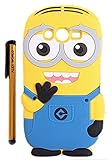 Galaxy Avant Case, Cute Cartoon 3D Despicable Me Minion Soft Silicione Case Cover for Samsung Galaxy Avant G386 (Blue Two Eyes)