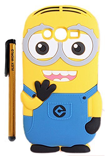 Galaxy Avant Case, Cute Cartoon 3D Despicable Me Minion Soft Silicione Case Cover for Samsung Galaxy Avant G386 (Blue Two Eyes)
