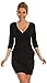 Glamour Empire. Women's Wrap V-Neck Jersey Pencil Dress with Pockets S-4XL. 236 (Black, UK 18, XXXL)