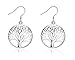 Plated Sterling Silver Tree Of Life Earrings Dangle for Women Girl Jewelry Gift