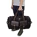 SUVOM Canvas Duffle Bag Leather Weekend Bag Carry On Travel Tote Duffel Weekender Luggage Oversized Holdalls Handbag for Men and Women with Padded Shoulder Strap(Black)