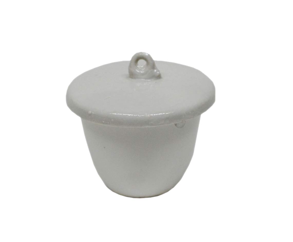 LLF Chemical Porcelain Crucible with Lid Cover Lab Crucible (20ml, 30ml, 40ml, 70ml, 100ml, 200ml, 300ml) (40ml)