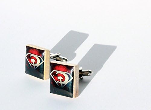 Heroes &amp; Villains Cuff Links - Superman Red Son Inspired Scrabble Tile Cuff Links - DC Inspired