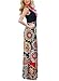OURS Womens Summer Contrast Sleeveless Tank Top Floral Print Maxi Dress (As Pattern2, M)