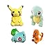 Plush toys Pikachu Bulbasaur Squirtle Charmander Soft Plush (4 Pieces)By Square Imports