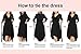 GRAPENT Women's Plus Size Solid V Neck Knee Length 3/4 Sleeve Hi Lo True Wrap Dress Surplice Flared Skirt Black Size 2X