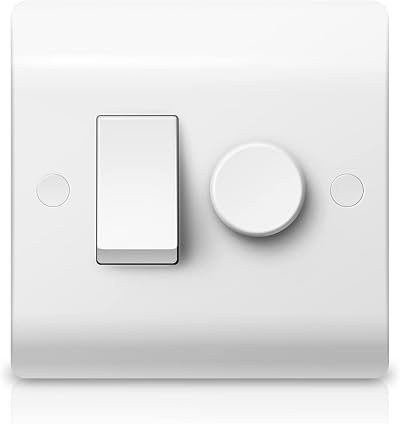 Ledvia Belns Melns LED Dimmer and Rocker 2 Gang 2 Way Switch Combo