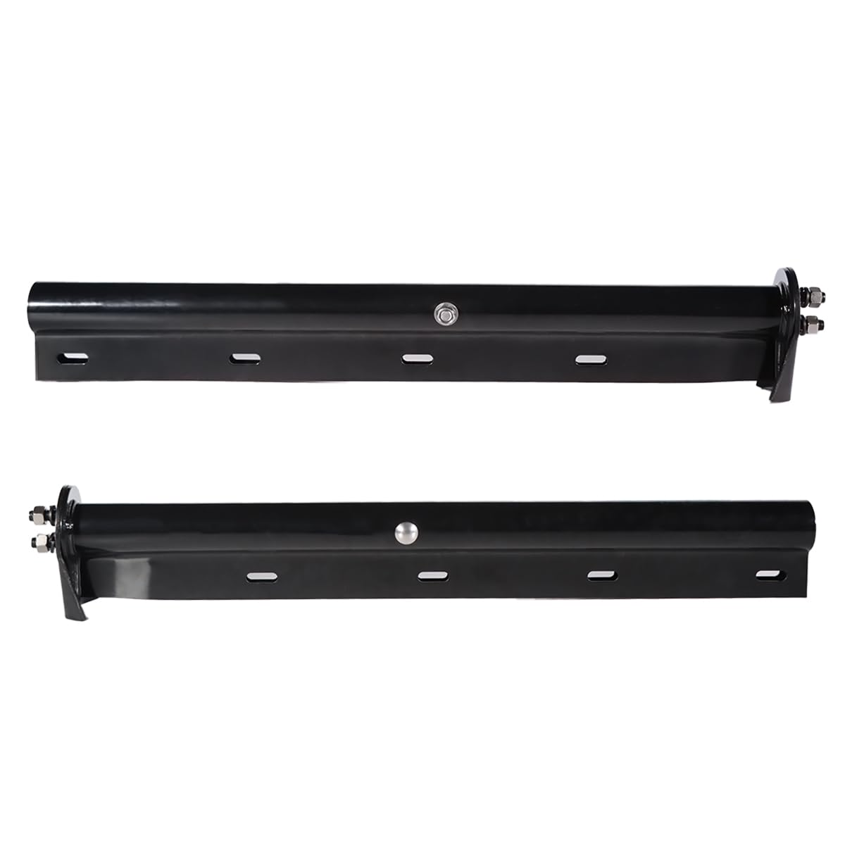 Photo 1 of 30" Heavy Duty Spring Loaded Black Mud Flap Hangers for Semi Trucks All in One Kit - Straight - Bolt Spacing: 1-1/8" - Kit Contains All Hardware for mounting Flaps - 1 Pair (2 PCS)
