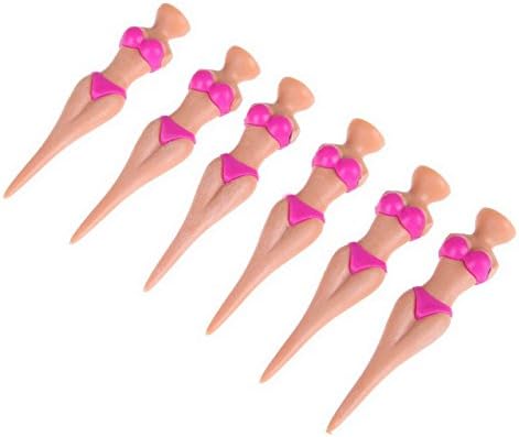 6pc/Set Golf Tees Plastic Sexy Bikini Lady Golf Tees Castle Tee Height Control 78mm Golf Accessories