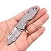 Samior DTK16 Mini Small Folding Pocket Little Bowie Knife 1.6 Inch Damascus Razor Sharp Nick Nail Cleaver Blade, Flat TC4 Titanium Frame Lock Handle, Small Compact EDC Keychain Gentlemen's Knives, 1oz