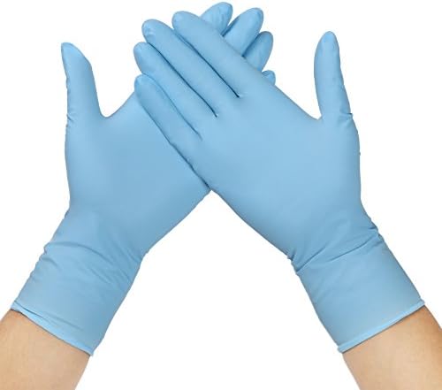 shayier Nitrile Exam Gloves - Powder Free, Latex Rubber Free, Disposable, Food Safe, Much Thicker 8 Mil, 0.45oz/pcs Textured, Sky Blue Color, Convenient Pack 200 Medium