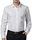 Paul JonesMen's Shirt Casual Button Down Dress Shirt For Men Slim Fit  KL-2 CL1044,White,Large