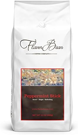 Flavorbean's Peppermint Stick Coffee | Free of Chemical Solvents and Carriers, Ground (12 oz.)