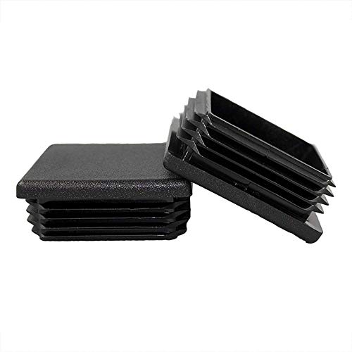 2 Inch Square Black Plastic Plug, Anti-Slip End Cap, Fence Post Pipe Cover Tube Chair Glide Insert Finishing Plug(Black,Pack of 10)