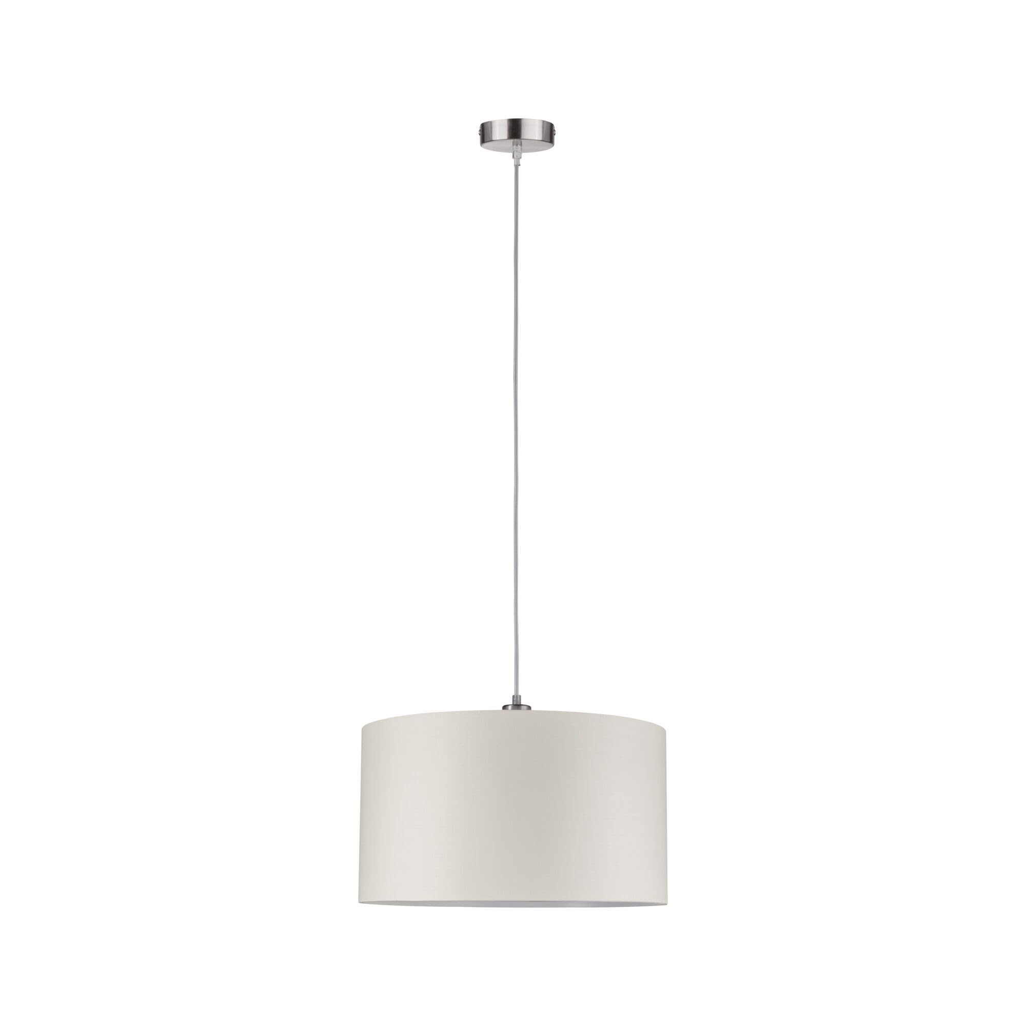 Paulmann 70924 Tessa Pendant luminaire Round max. 60 watts Pendant lamp Cream, Brushed Iron Ceiling lamp Metal, Fabric E27 70924